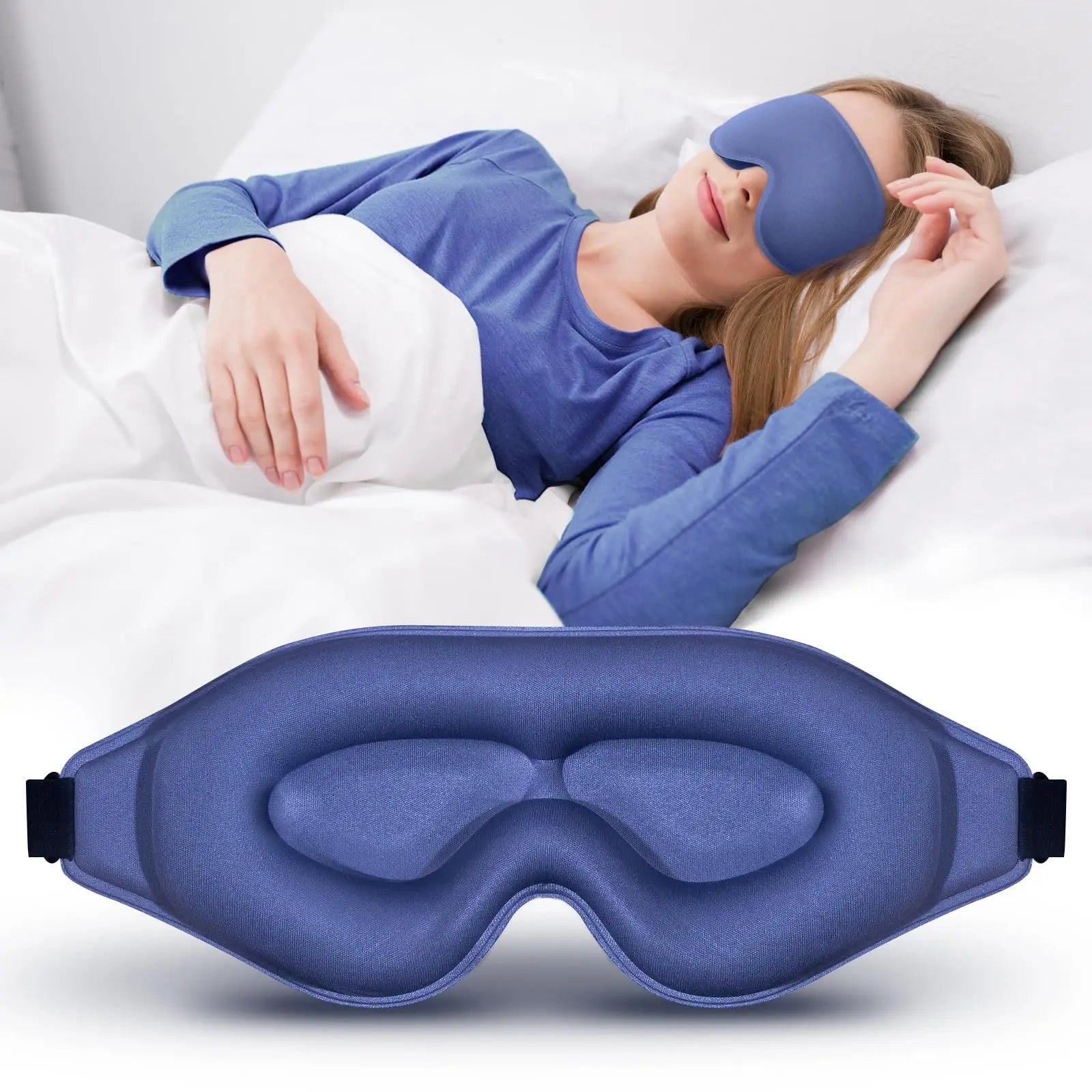 3D Sleep Eye Mask For Side Sleepers with Breathable Memory Foam, Zero Eye Pressure - Lumana WellnessSleep Masks