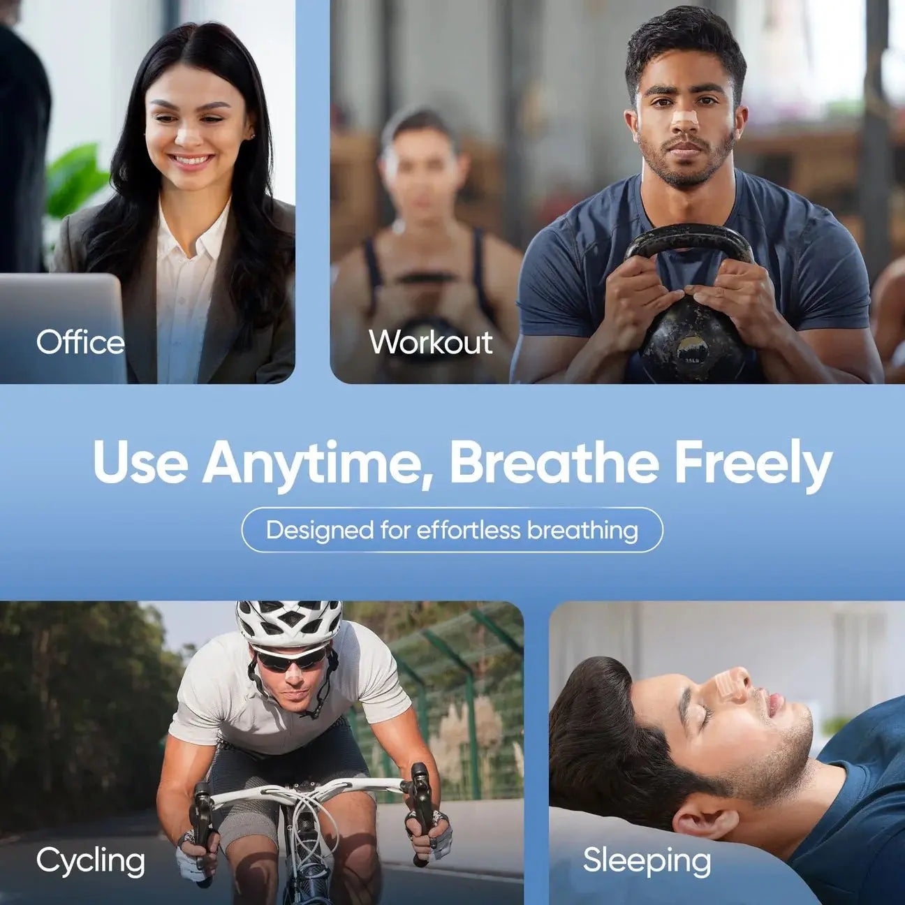 Drug-Free Breathing and Anti Snoring Nasal Strips for Clearer Airflow and Better Sleep - Lumana WellnessSleep Essentials