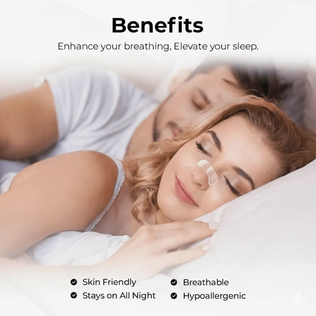 Drug-Free Breathing and Anti Snoring Nasal Strips for Clearer Airflow and Better Sleep - Lumana WellnessSleep Essentials