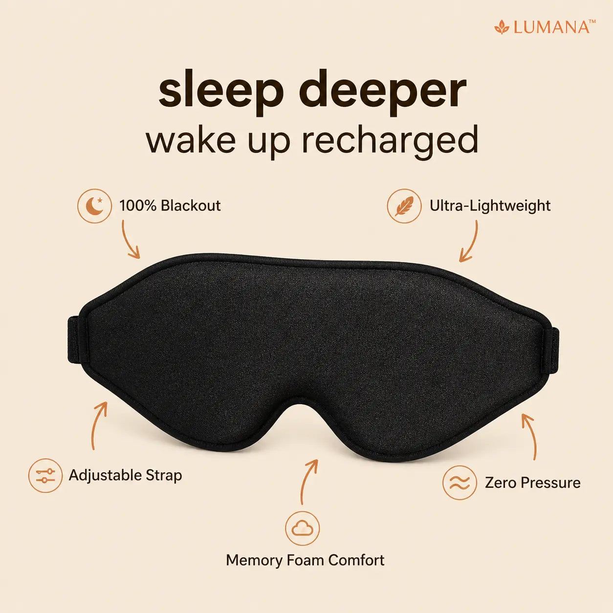 sleep deeper with lumana 3d sleep eye mask