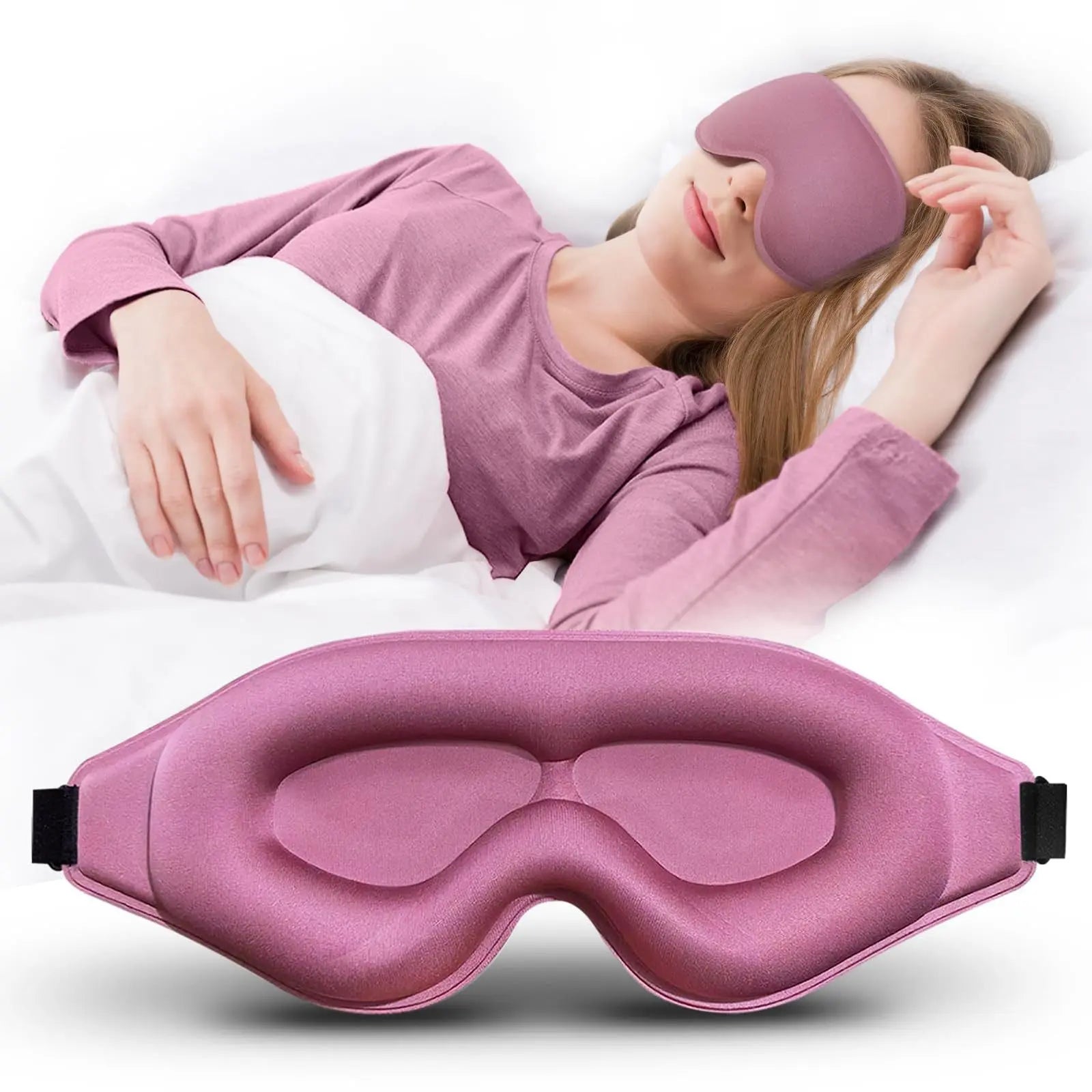 3D Sleep Eye Mask For Side Sleepers with Breathable Memory Foam, Zero Eye Pressure - Lumana WellnessSleep Masks
