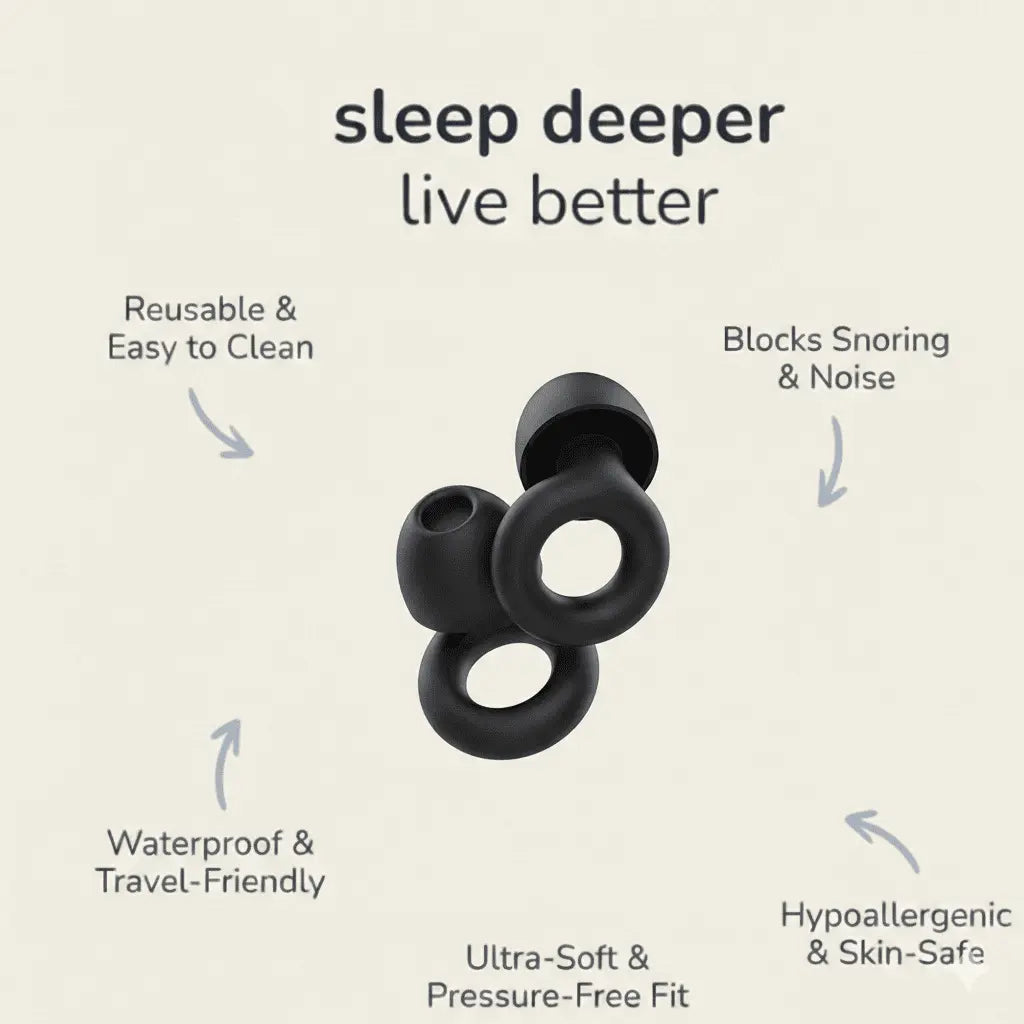 Ultra Soft Silicone Sleep Earplugs for Noise Reduction and Deep Sleep - Lumana WellnessSleep Essentials